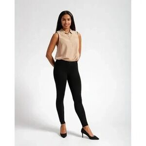 Betabrand Dress‎ Pant Yoga Pants Petite Large PL Black Two-Pocket Skinny Ponte